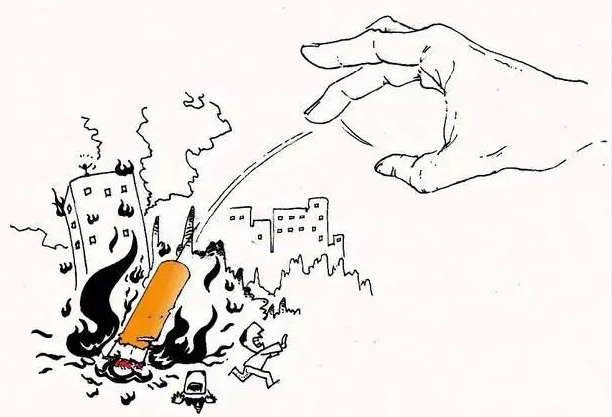 温馨提示： 小小烟头，大大威力，请勿乱扔烟头！
